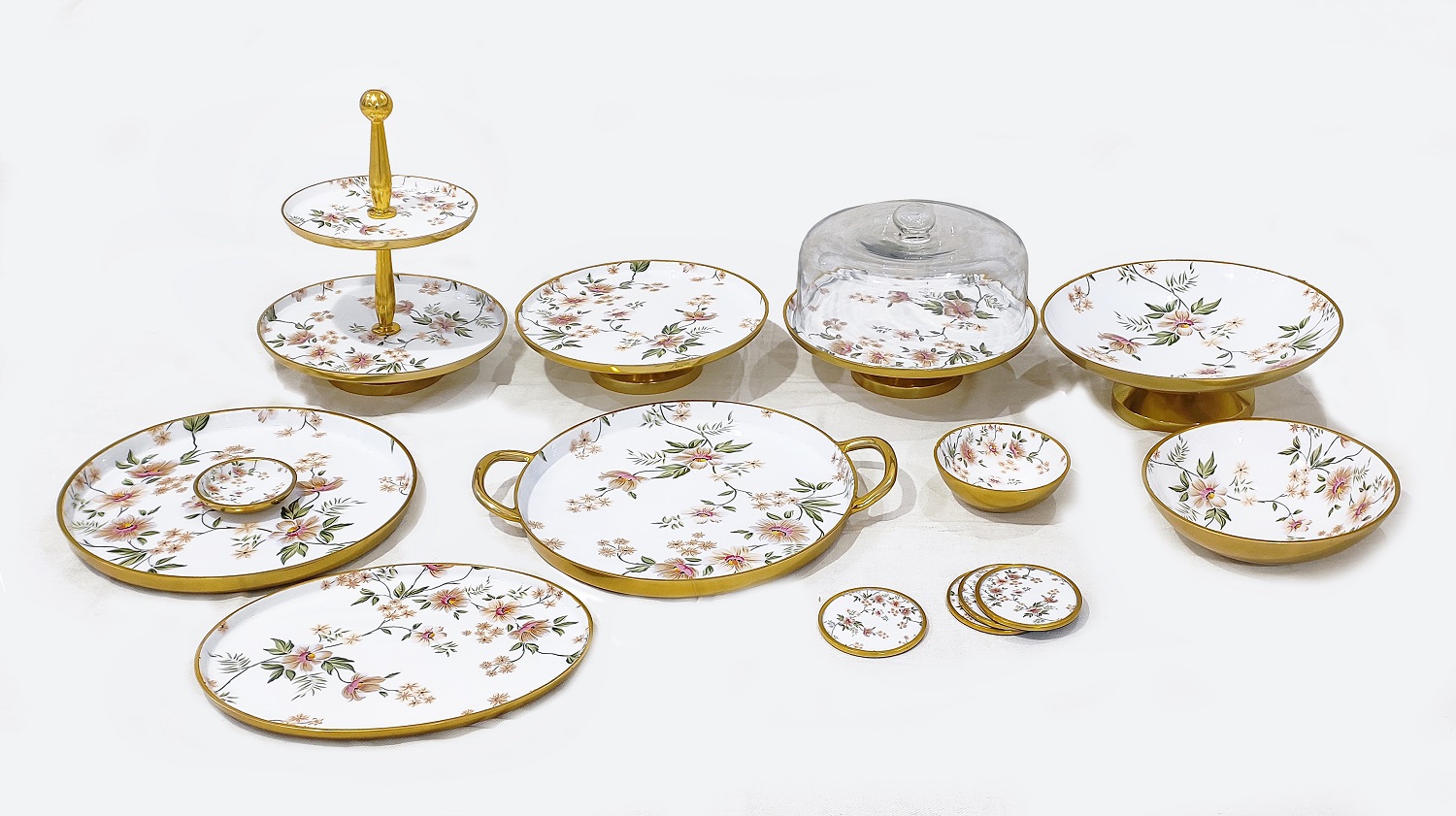 Floral Decal Serve Ware