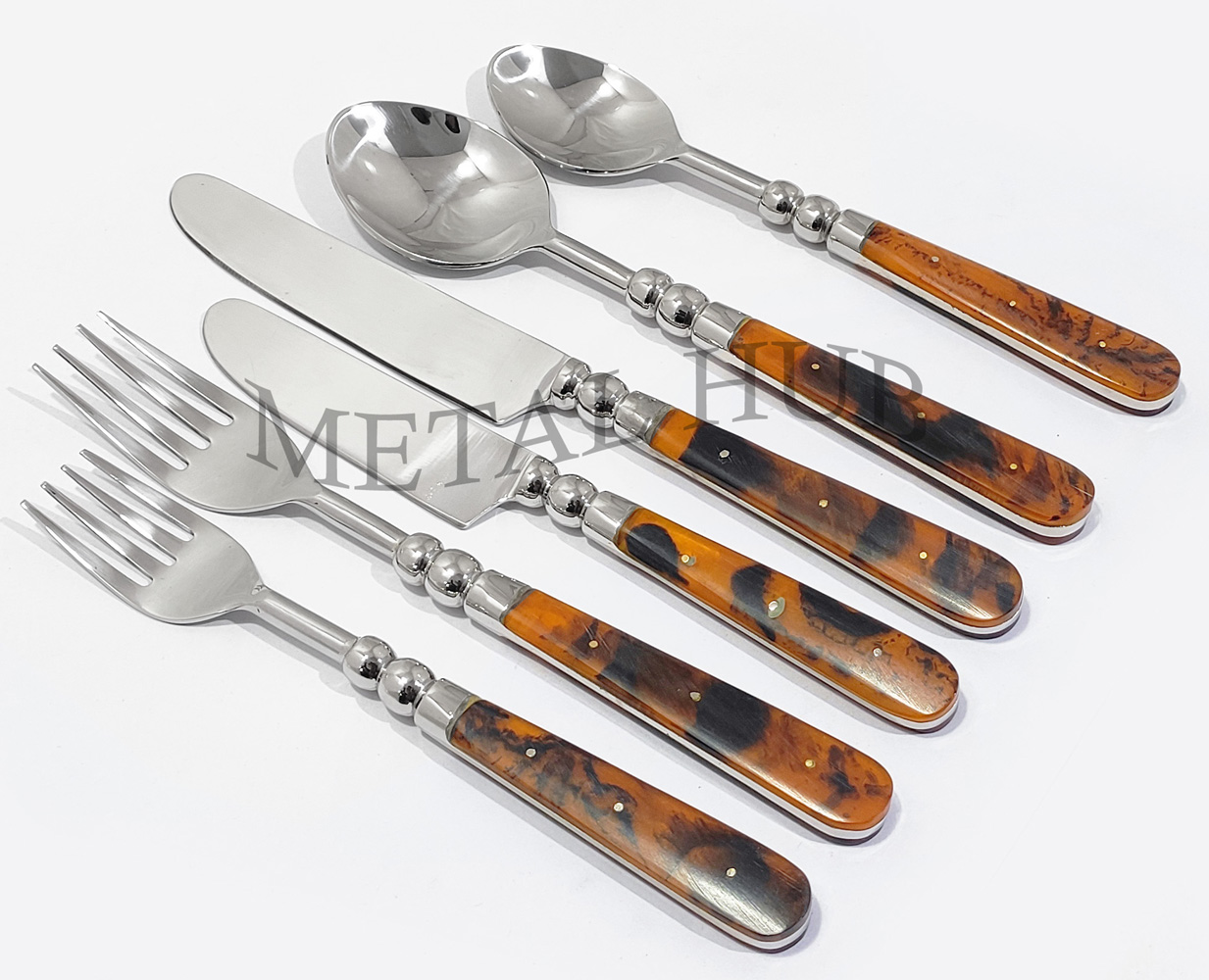 Red Turtoise Inlay Flatware Set