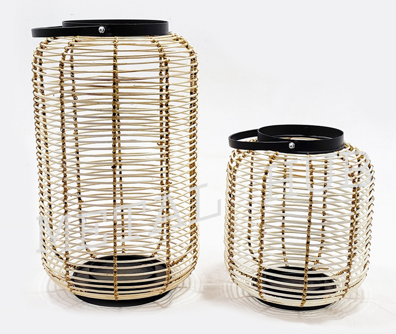 Lantern With Black & Gold Finish Set Of 2